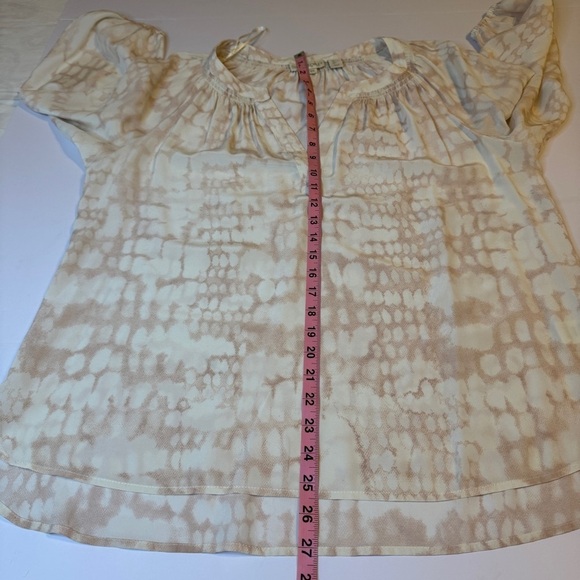 Cynthia Rowley 100% silk top size large business romantic pink cream - Picture 5 of 6